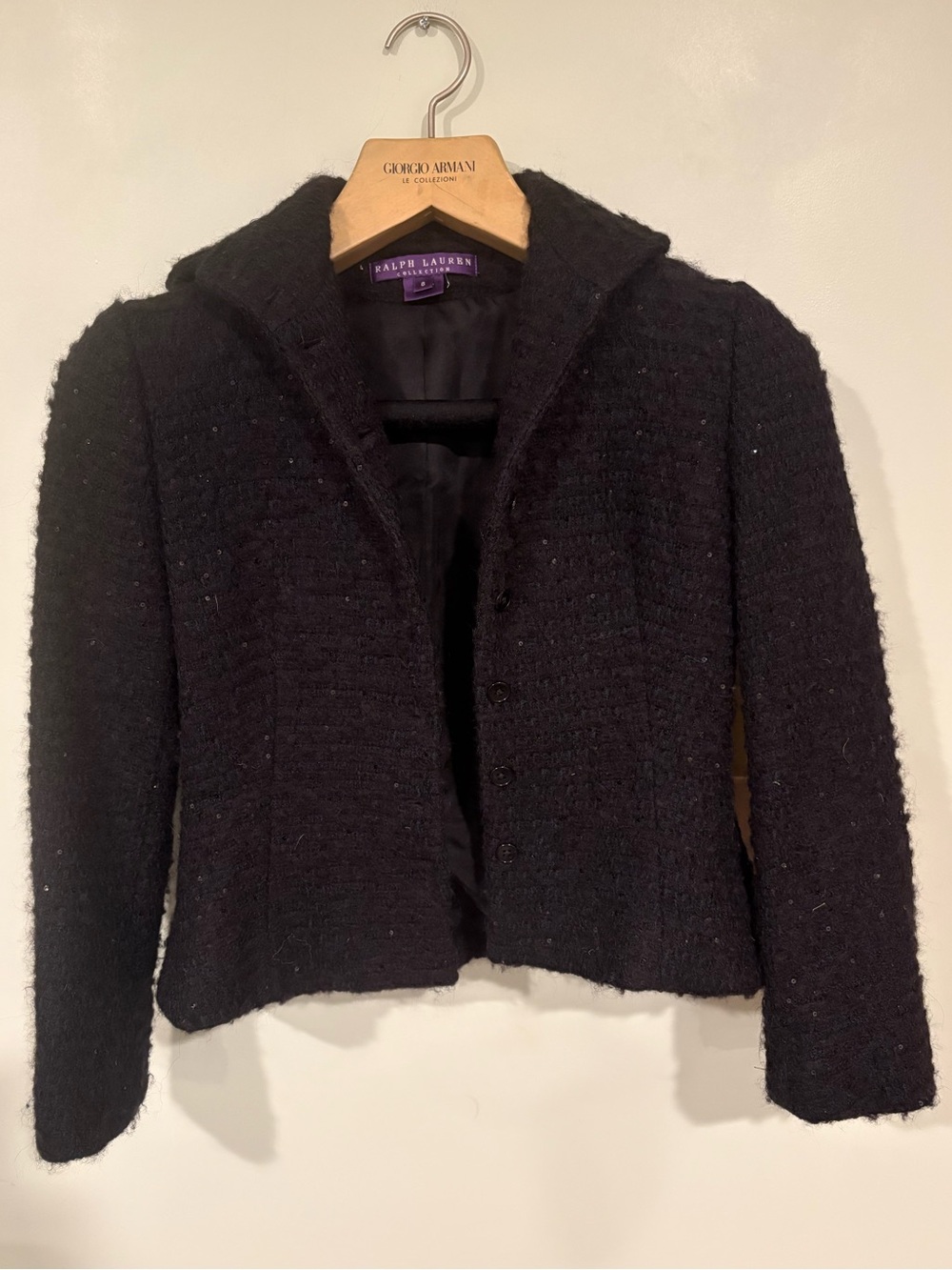 Ralph Lauren Purple Label bouclé tweed jacket Size 6